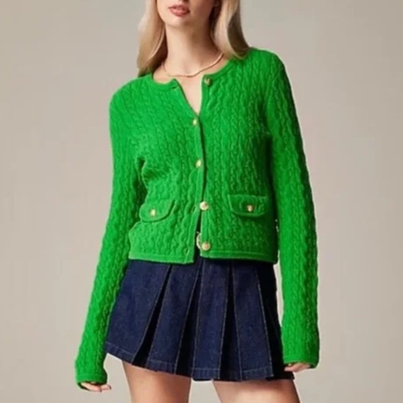 J. Crew Odette Knit Green Cardigan - Picture 1 of 7